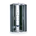 Cabină de duș cu hidromasaj Leziter Vital Black 90x90 cm, curbă, negru