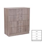 Comodă Leziter Miami cu 4 sertare, stejar York, 80x92 cm, design modern