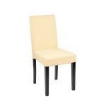 Scaun de dining Leziter Kelly, bej, piele ecologică, șezut cu spumă 4 cm