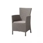 Scaun de grădină Curver Iowa cappuccino, stil ratan, cu pernă nisip