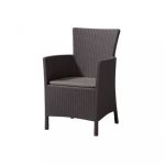 Curver Scaun de grădină Iowa, maro cu pernă taupe caldă