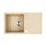 Chiuvetă bucătărie granit bej Leziter Gori, 1 cuvă pătrată cu picurător