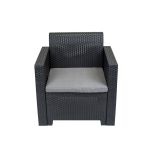 Leziter Scaun de grădină din plastic Nero, grafit