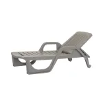Șezlong de grădină Miami cappuccino Leziter, spătar rabatabil, 190 x 71 cm