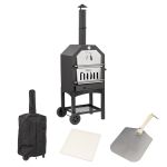 Cuptor pizza mobil Leziter Fornello pe lemne/cărbune cu piatră, pală și husă