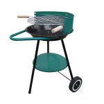 Grătar cu cărbune Mirpol MIR277 cu grilă cromată, Ø 42,5 cm, verde