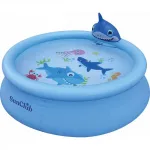 Piscină gonflabilă pentru copii Mirpol 3D Shark cu pulverizator, 190 x 47 cm