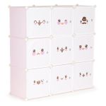 Dulap modular pentru depozitare jucării Homelux roz, 9 module, 110x37x110 cm