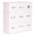 Dulap modular pentru depozitare jucării Homelux roz, 9 module, 110x37x110 cm