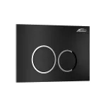 Placă de acționare WC Leziter Roya 082, neagră, dublă comandă, ABS 246×165 mm
