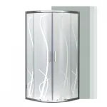 Cabină de duș curbată Leziter Spirit Bamboo 80x80x180 cm, fără cădiță