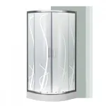 Cabină de duș curbată Leziter Spirit Bamboo 90x90x194 cm cu cădiță acril armat