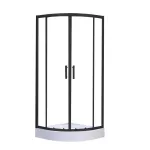 Cabină de duș curbată Leziter Spirit Clear 80x80x194 cm cu cădiță neagră