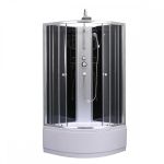 Cabină de duș Leziter Karolino 80x80 neagră cu tavă adâncă și uși glisante