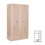 Dulap Leziter Miami 120x205 cm, stejar sonoma, 6 rafturi si 2 sertare