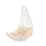 Hamac de grădină suspendat Leziter Natal Easy, alb, cu pernă gri (fără suport)