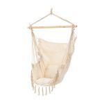 Scaun hamac suspendat Leziter Puerto bej, 130x100 cm, perne incluse