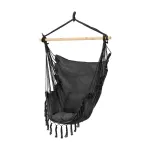 Scaun hamac suspendat Leziter Puerto negru, 130x100 cm, perne incluse