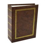 Album foto clasic tip carte 13x18 pentru 100 poze, copertă tare maro