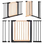 Poartă de siguranță Homelux 74–130 cm pentru scări și uși, metal și lemn