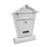 Cutie postala, cu loc pentru ziar, alb, format B6, 29.5x7.5x37.5 cm, Damech GartenVIP DiyLine