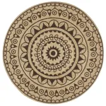 Covor manual cu imprimeu maro închis, 90 cm, iută GartenMobel Dekor