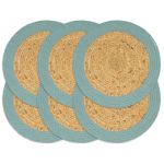 Naproane, 6 buc., natural și verde, 38 cm, iută și bumbac GartenMobel Dekor