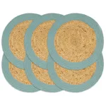 Naproane, 6 buc., natural și verde, 38 cm, iută și bumbac GartenMobel Dekor