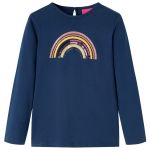 Tricou pentru copii cu mâneci lungi, bleumarin, 104 GartenMobel Dekor