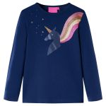 Tricou pentru copii cu mâneci lungi, bleumarin, 104 GartenMobel Dekor