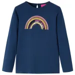 Tricou pentru copii cu mâneci lungi, bleumarin, 128 GartenMobel Dekor