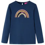 Tricou pentru copii cu mâneci lungi, bleumarin, 92 GartenMobel Dekor