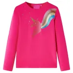 Tricou pentru copii cu mâneci lungi, roz aprins, 116 GartenMobel Dekor