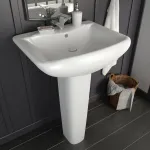Lavoar cu piedestal, alb, 580 x 470 x 200 mm, ceramică GartenMobel Dekor