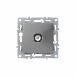 Priză TV coaxială Leziter Nova, soclu gri, montaj încastrat