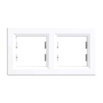 Cadru dublu orizontal Leziter Nova, alb, 83x150 mm, margini rotunjite