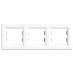 Cadru triplu orizontal Leziter Nova, alb, pentru 3 module (83 x 225 mm)