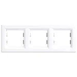 Cadru triplu orizontal Leziter Nova, alb, pentru 3 module (83 x 225 mm)