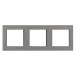 Ramă triplă orizontală Leziter Nova, gri, 83 x 225 mm, margini rotunjite