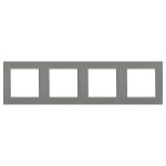 Ramă orizontală Leziter Nova, 4 posturi, gri, 83×300 mm