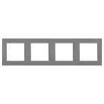 Ramă orizontală Leziter Nova, 4 posturi, gri, 83×300 mm