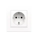 Priză îngropată Leziter Nova cu împământare Schuko 16A 250V, albă