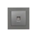 Priză rețea Leziter Nova UTP RJ45 (8P8C) cu cadru gri, IP20