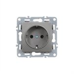 Priză încastrată Leziter Nova cu împământare Schuko 16A, 250V, gri