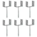 Ancore de gard, 6 buc., argintiu, 14x6x30 cm, oțel galvanizat GartenMobel Dekor