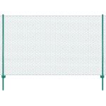 Gard din plasă de sârmă cu stâlpi, verde, 25 x 2 m, oțel GartenMobel Dekor
