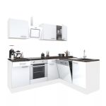 Dulap de colț pentru bucătărie Leziter Yorki 220, alb satinat, element inferior cuptor