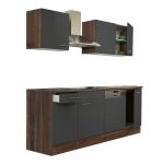 Mobilă de bucătărie Leziter Yorki 220 cm, stejar Yorki cu fronturi antracit satinat