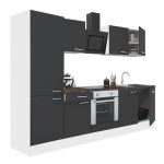 Mobilă de bucătărie modulară Leziter Yorki 270 cm, alb cu front antracit satinat