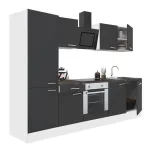 Mobilă de bucătărie modulară Leziter Yorki 270 cm, alb cu front antracit satinat